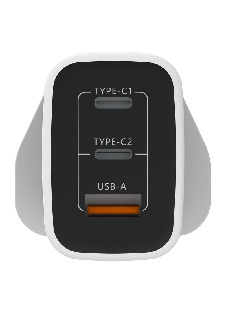 اى او سويت شاحن جداري iOsuite بقوة 67 واط بتقنية GaN، 3 منافذ (USB-C وUSB-A) شحن سريع QC مع كابل Type-C مجاني، شاحن منزلي مدمج متوافق مع ماك بوك، آيباد، آيفون 16/15، سامسونج جالاكسي، اللابتوبات والأجهزة اللوحية – RY-U67-ACC - Image 2